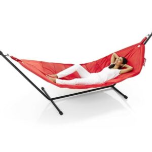 Hamac design - Couleur rouge - L.3300 x l.1200 x H.1100 mm - Fatboy® Headdemock