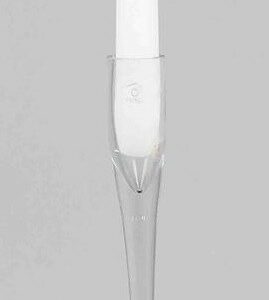 Chandelier / bougeoir en verre clair - H. 400 mm