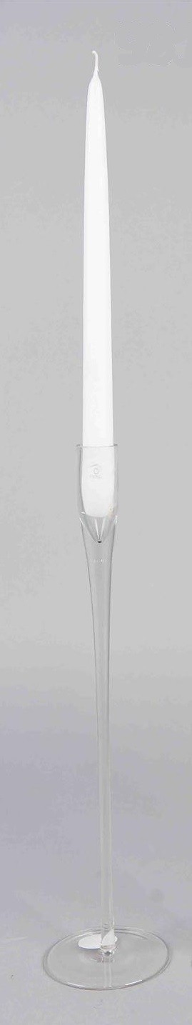 Chandelier / bougeoir en verre clair - H. 400 mm