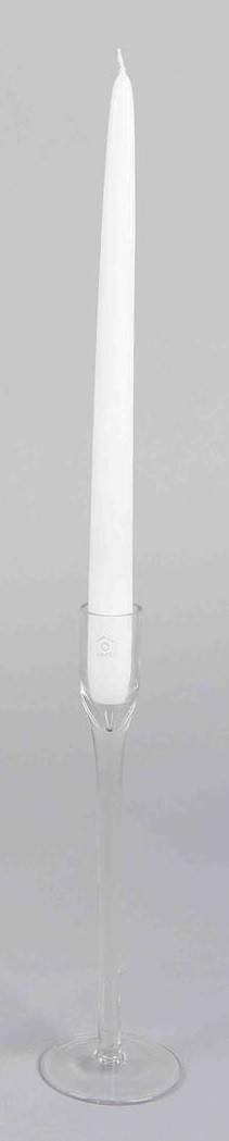 Chandelier / bougeoir en verre clair - H. 240 mm