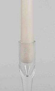 Chandelier / bougeoir en verre clair - H. 290 mm