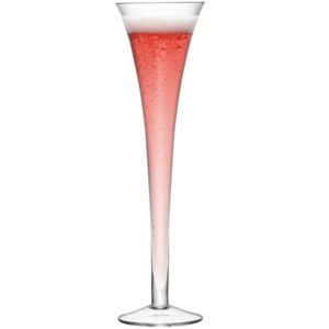 Flute à pied creux, réalisée à la main, en verre transparent de haute qualité - Vol. 225 ml
