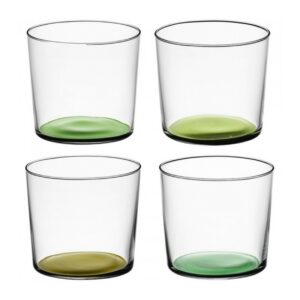 Verre-gobelet, réalisé à la main, en verre transparent de haute qualité, avec embase teintée dans la masse l. 310 ml