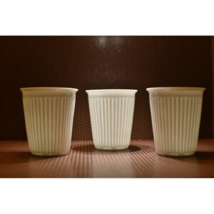Verre - Gobelet, avec faux pli en porcelaine fine