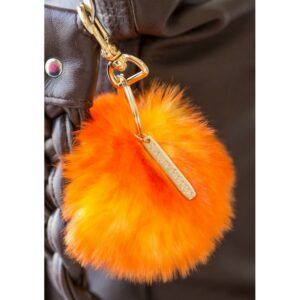 Porte-clefs original, en fausse fourrure - Modèle "Orange", par Evelyne Prélonge®