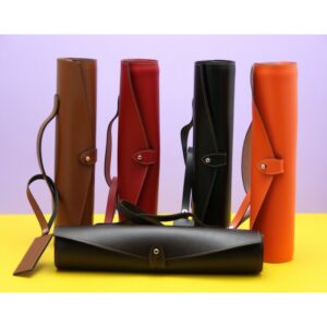 Trousse à allumettes longues, en cuir naturel cousu main - Teinte camel