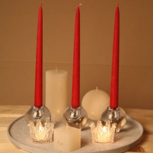 Bougie de table de haute qualité, pour chandelier - Modèle Velours, teinte rouge antique - Luz Your Senses®