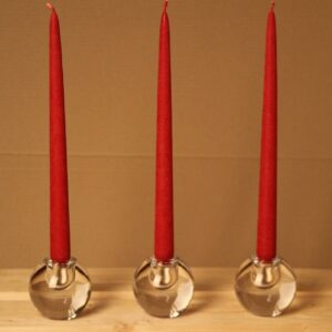 Bougie de table de haute qualité, pour chandelier - Modèle Velours, teinte rouge antique - Luz Your Senses®
