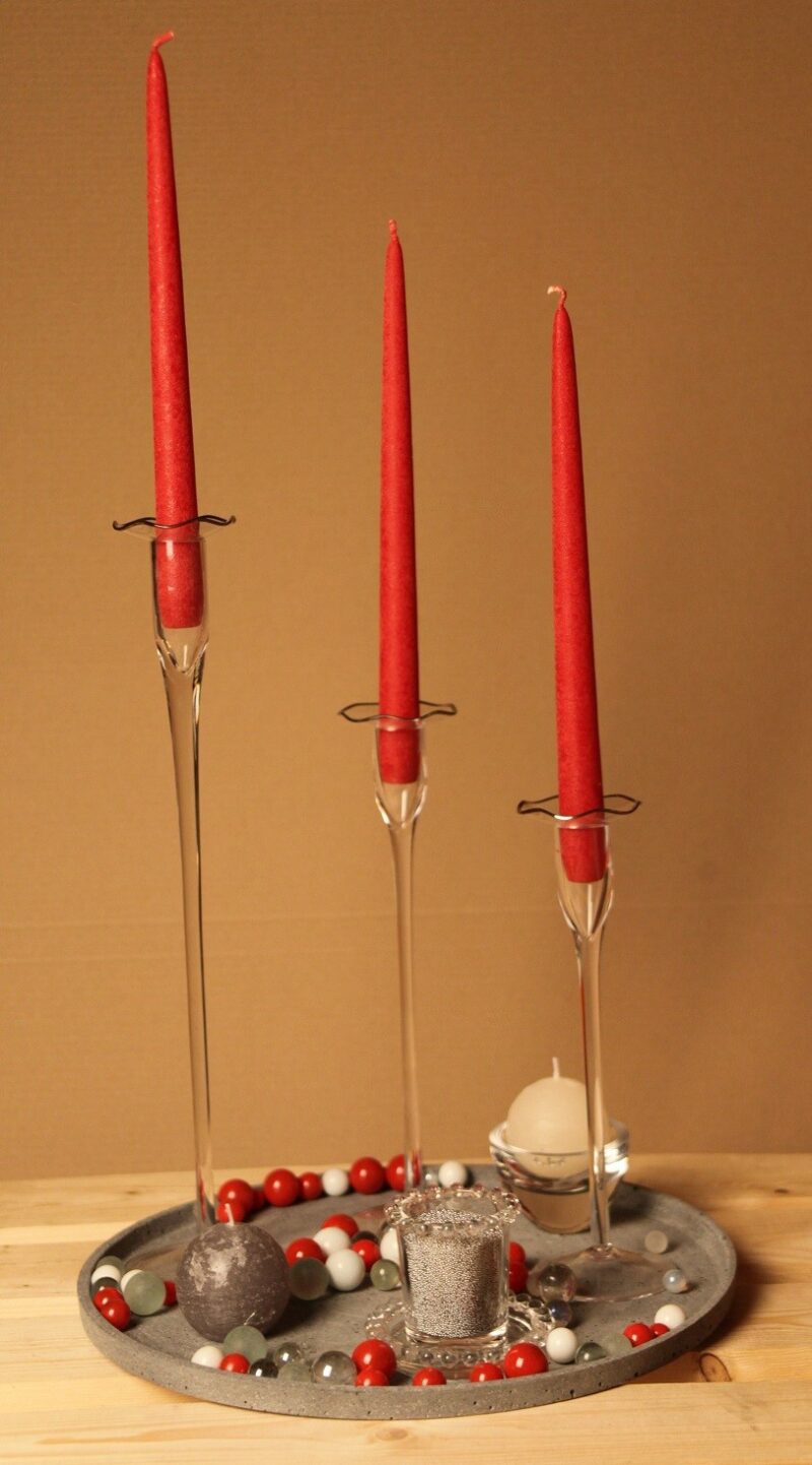 Bougie de table de haute qualité, pour chandelier - Modèle Velours, teinte rouge antique - Luz Your Senses®