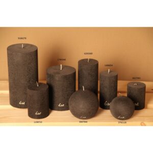 Bougie de table de haute qualité, cylindrique - Ø.70 x H.150 mm - Modèle Velours, teinte gris "beluga" - Luz Your Senses®
