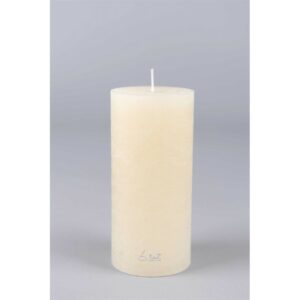 Bougie de table de haute qualité, de forme cylindrique - Modèle Rustique, teinte blanc "asperge" - Luz Your Senses®