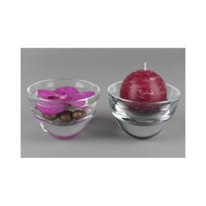 Bougie de table de haute qualité, de forme sphérique - Modèle Rustique, teinte gris "souris" - Luz Your Senses®