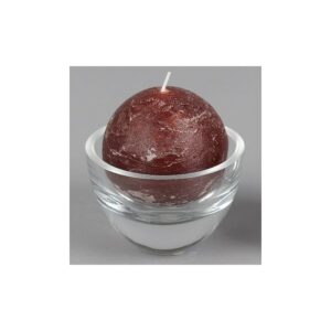 Bougie de table de haute qualité, de forme sphérique - Modèle Velours, teinte gris "beluga" - Luz Your Senses®