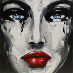 Céline Lust - Visage de femme - Peinture sur toile
