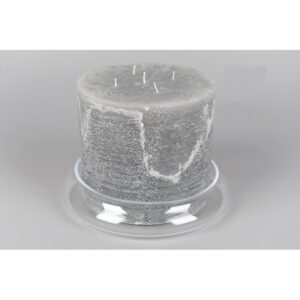 Bougie cylindrique de haute qualité à 5 mèches - Teinte gris "souris" - Modèle Rustique par Luz Your Senses®