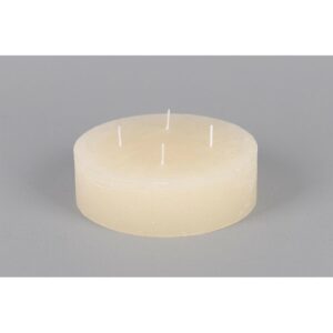 Bougie cylindrique de haute qualité à 4 mèches - Teinte blanc "asperge" - Modèle Rustique par Luz Your Senses®