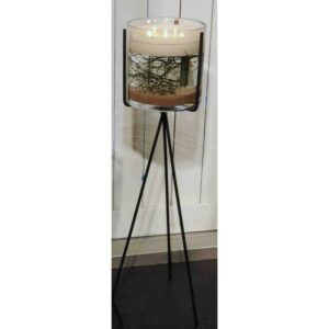 Vase cylindrique en verre blanc - Dimensions : Ø.250 x H.330 mm
