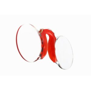 Lunettes de lecture "Rétro Chic" - Optiques ovales. Monture rouge. Correction : +1.5