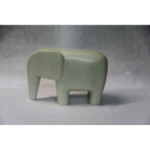 Eléphant en pierre naturelle de Kisii - Sculpture design Amboseli - Teinte et veinage naturels