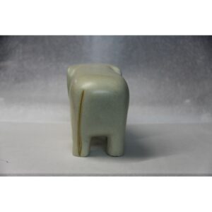 Eléphant en pierre naturelle de Kisii - Sculpture design Amboseli - Teinte et veinage naturels