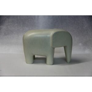 Eléphant en pierre naturelle de Kisii - Sculpture design Amboseli - Teinte et veinage naturels