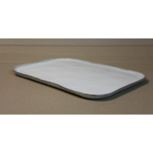 Assiette rectangulaire "MERCI" N°1 XL - Blanc Cassé