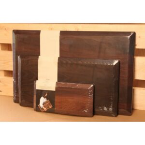 Planche à découper rectangulaire, en bois carbonisé - Taille M - Interprêtée par Pascale Naessens