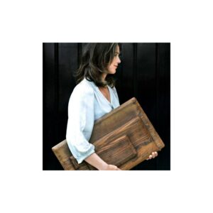 Planche à découper rectangulaire, en bois carbonisé - Taille M - Interprêtée par Pascale Naessens