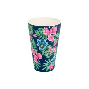 Gobelets en bambou - Motifs variés "Tropical" - Woodway - Coffret de 3