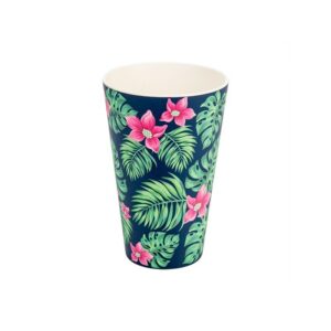 Gobelets en bambou - Motifs variés "Tropical" - Woodway - Coffret de 3
