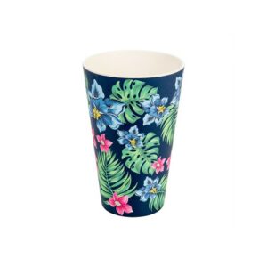 Gobelets en bambou - Motifs variés "Tropical" - Woodway - Coffret de 3