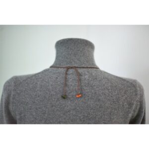 Collier "Flamme" Otonio - ras de cou réglable - Création et réalisation artisanale en ivoire végétal (corozo)