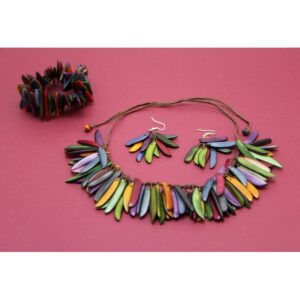 Boucles d'oreilles "Flamme" Otonio - Création et réalisation artisanale en ivoire végétal (corozo)
