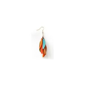 Boucles d'oreilles "Flamme" Multicolores - Création et réalisation artisanale en ivoire végétal (corozo)