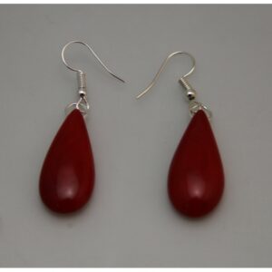 Boucles d'oreilles "Grappas" Rouges - Création et réalisation artisanale en ivoire végétal (corozo)