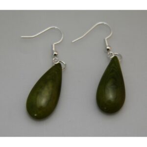 Boucles d'oreilles "Gottas" Vertes - Création et réalisation artisanale en ivoire végétal (corozo)