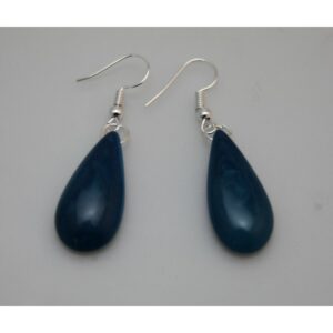 Boucles d'oreilles "Gottas" Turquoises - Création et réalisation artisanale en ivoire végétal (corozo)