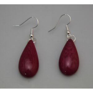 Boucles d'oreilles "Gottas" Roses - Création et réalisation artisanale en ivoire végétal (corozo)