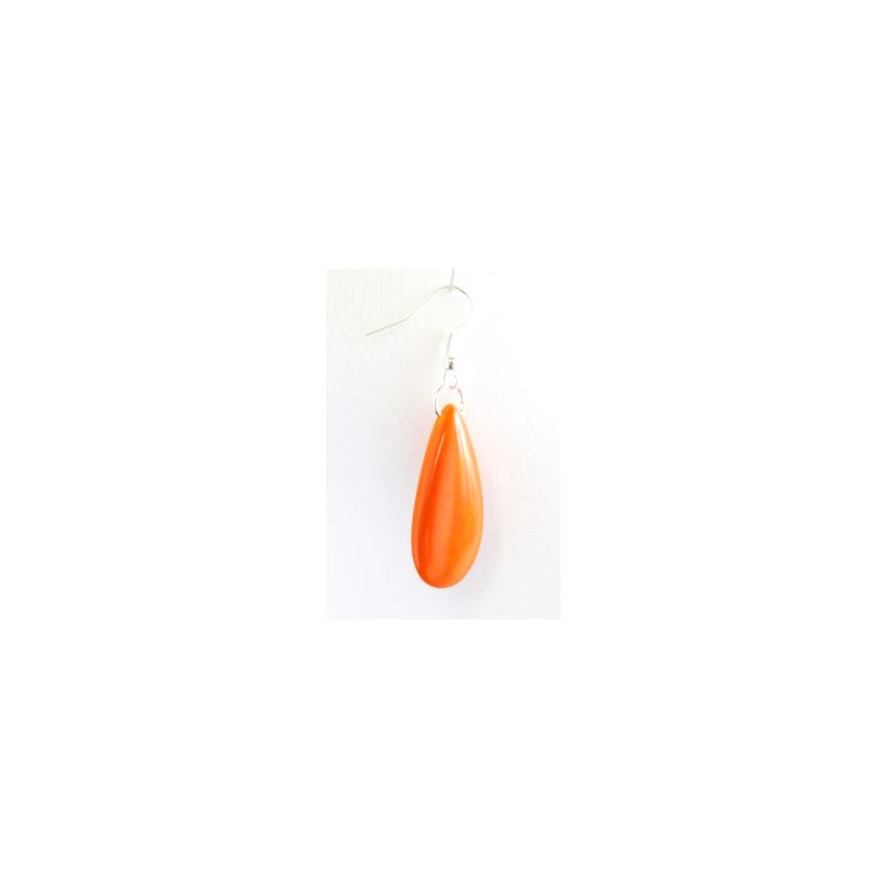 Boucles d'oreilles "Gottas" Oranges - Création et réalisation artisanale en ivoire végétal (corozo)