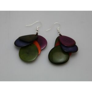 Boucles d'oreilles "Grappas" Otonio- Création et réalisation artisanale en ivoire végétal (corozo)