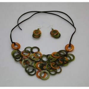 Boucles d'oreilles "Sol" Tonalités Bleues - Création et réalisation artisanale en ivoire végétal (corozo)