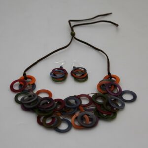 Collier "Sol" Otonio - ras de cou réglable - Création et réalisation artisanale en ivoire végétal (corozo)