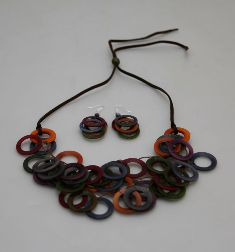 Collier "Sol" Otonio - ras de cou réglable - Création et réalisation artisanale en ivoire végétal (corozo)