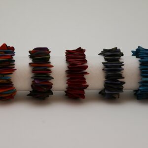 Bracelet "Flamme" Tonalités bleues - Création et réalisation artisanale en ivoire végétal (corozo)