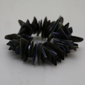 Bracelet "Flamme" Tonalités bleues - Création et réalisation artisanale en ivoire végétal (corozo)