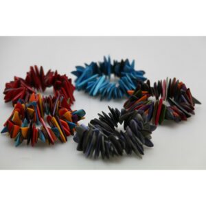 Bracelet "Flamme" multicolore - Création et réalisation artisanale en ivoire végétal (corozo)
