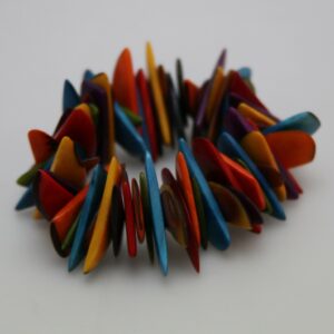 Bracelet "Flamme" multicolore - Création et réalisation artisanale en ivoire végétal (corozo)