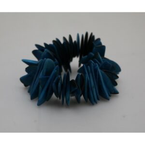 Bracelet "Flamme" Turquoise - Création et réalisation artisanale en ivoire végétal (corozo)