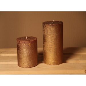 Bougie cylindrique de haute qualité - Modèle Rustique, teinte métal "cuivré"- Luz Your Senses®