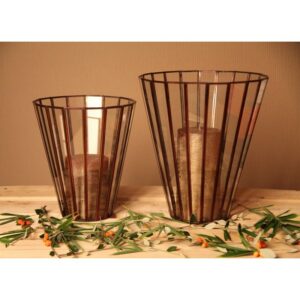 Bougie cylindrique de haute qualité - Modèle Rustique, teinte métal "cuivré"- Luz Your Senses®